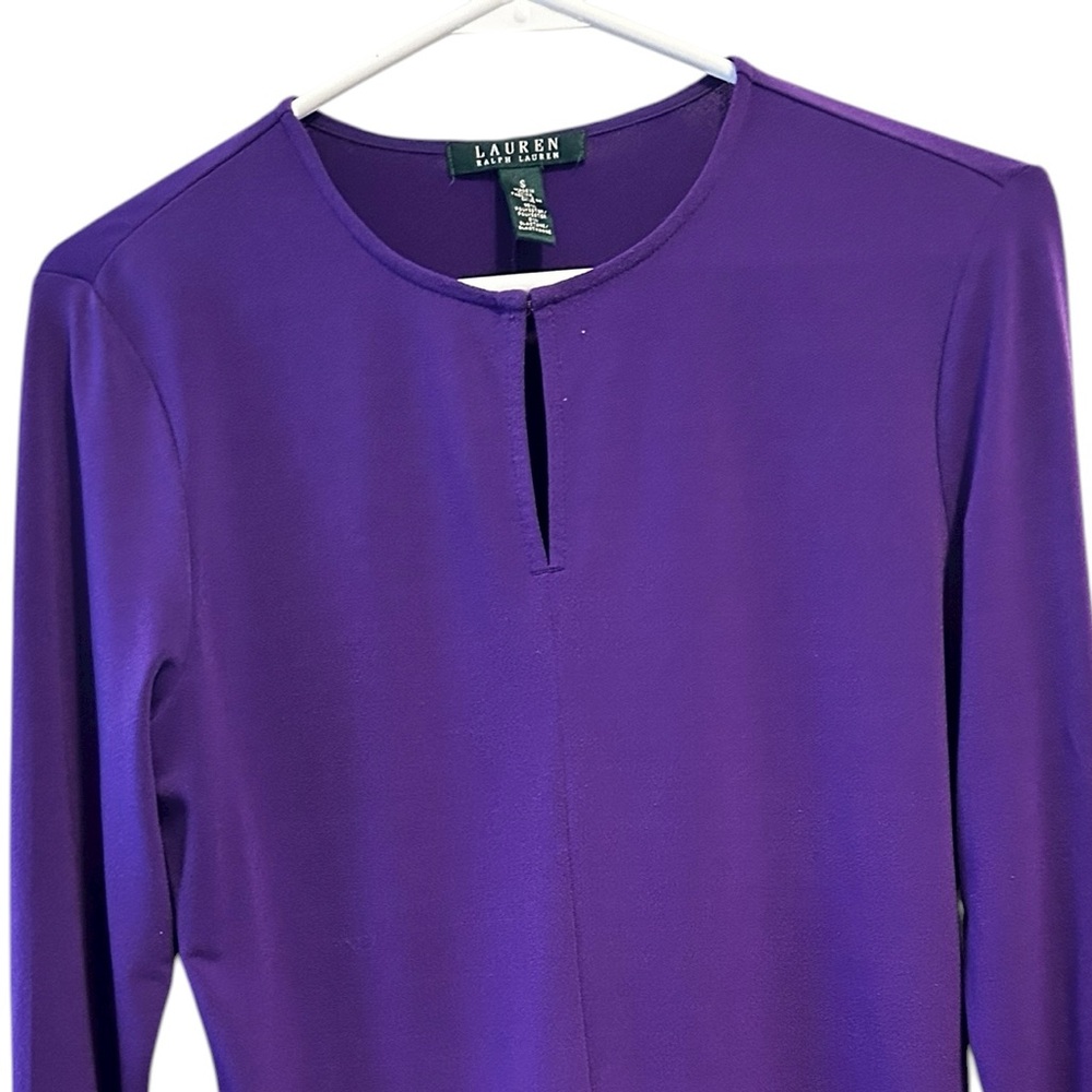 Ralph Lauren Women's Jersey Keyhole Top size small purple - Picture 4 of 7